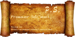 Premauer Sámuel névjegykártya